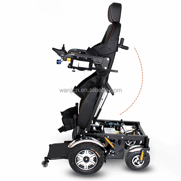 Front-Wheel Drive Motor Electric Wheel Chair/ Power Standing Up Wheelchair For Handicapped Black Rehabilitation Therapy Supplies