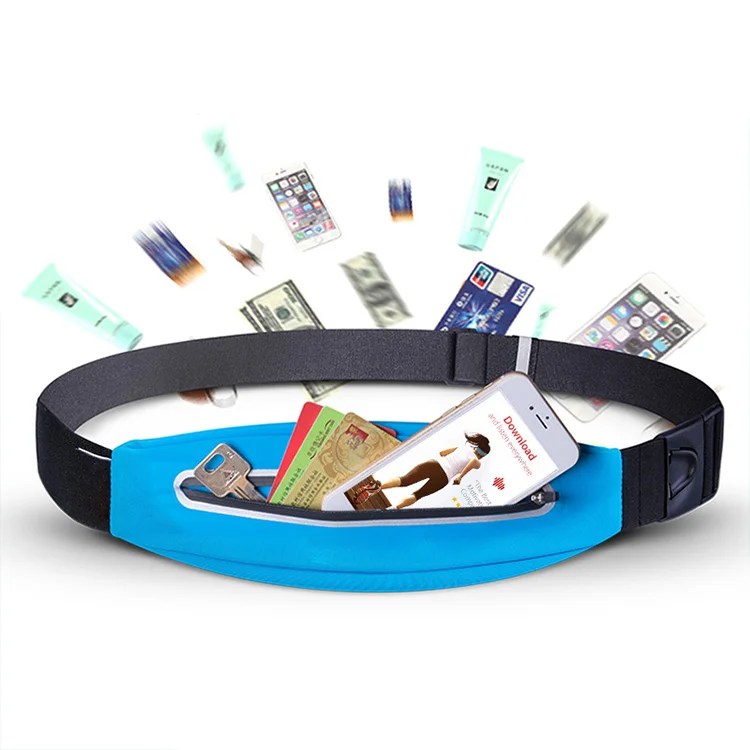 Close-fitting Anti-theft Waterproof Fitness Sports Runner Waist Belt Bag Flexible Elastic Running Belt