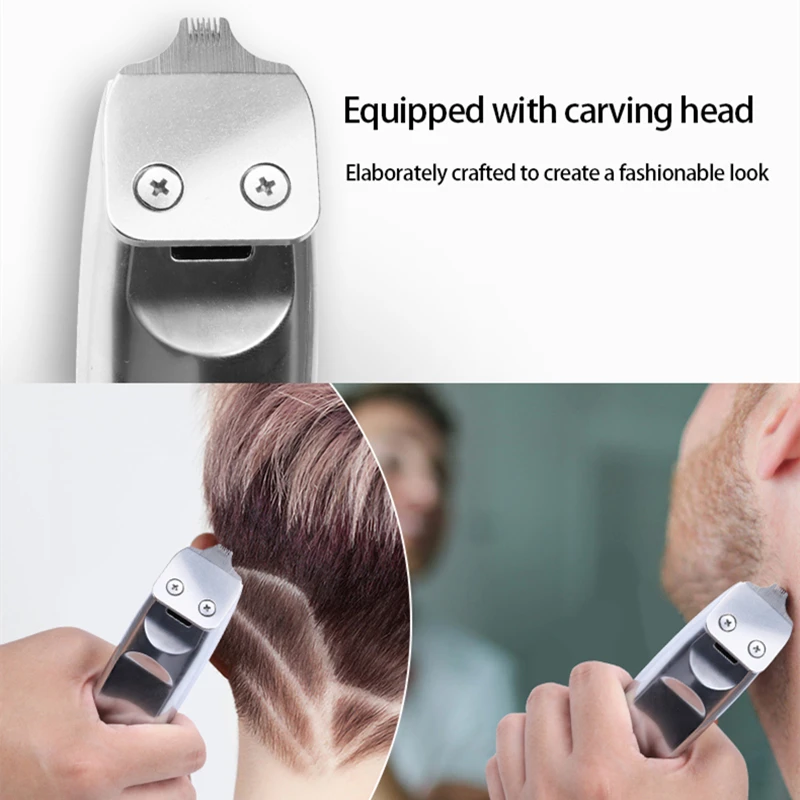 2021 New 3pcs Set Interchange Cordless Hair Trimmers Barber Hair Cutter LCD Stainless Blade Clippers Vintage Salon Cut Machine