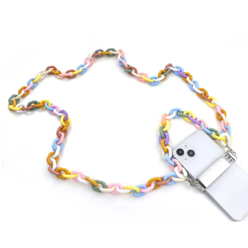 Многоцветный акриловый прочный металлический держатель-зажим для телефона Аксессуары для мобильного телефона ремешок-цепочка для сотового телефона кросс-боди