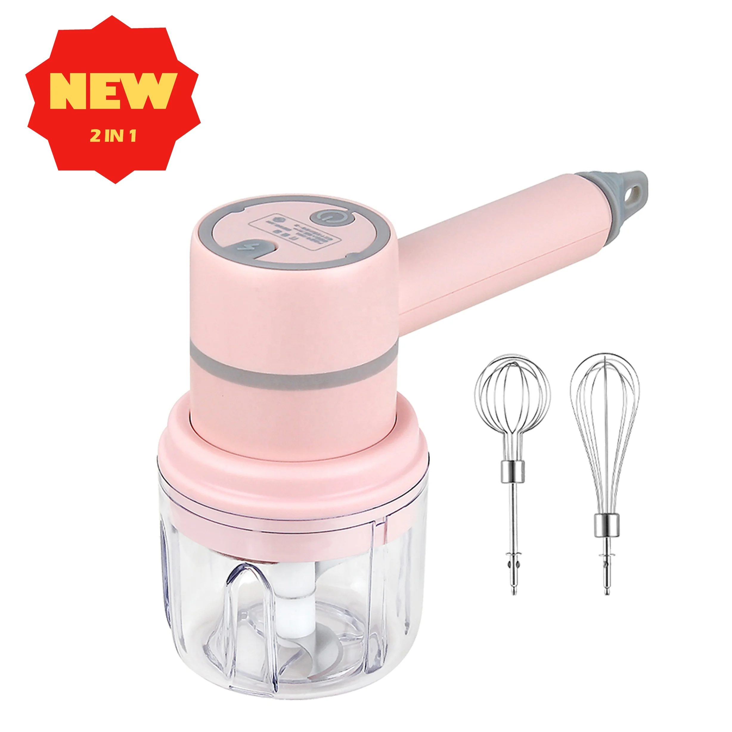 Electric 3-speed speed regulation two-in-one wireless portable manual outdoor household  egg beater food mixer Blender