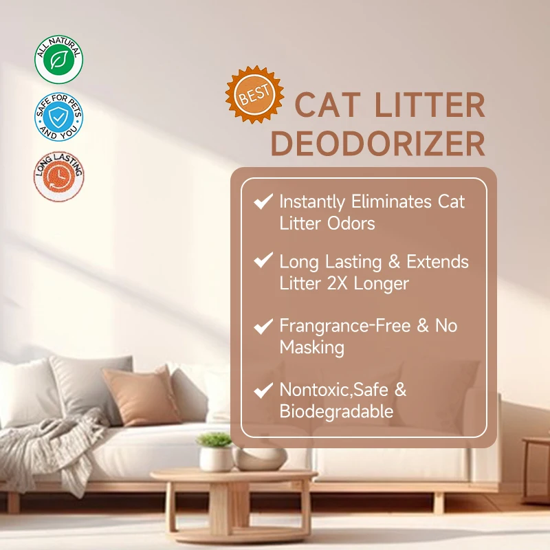 Cat Litter Deodorizer For Cats Toilet Absorb Natural Ingredients Odor Removing Supplies For Cat Litter Box