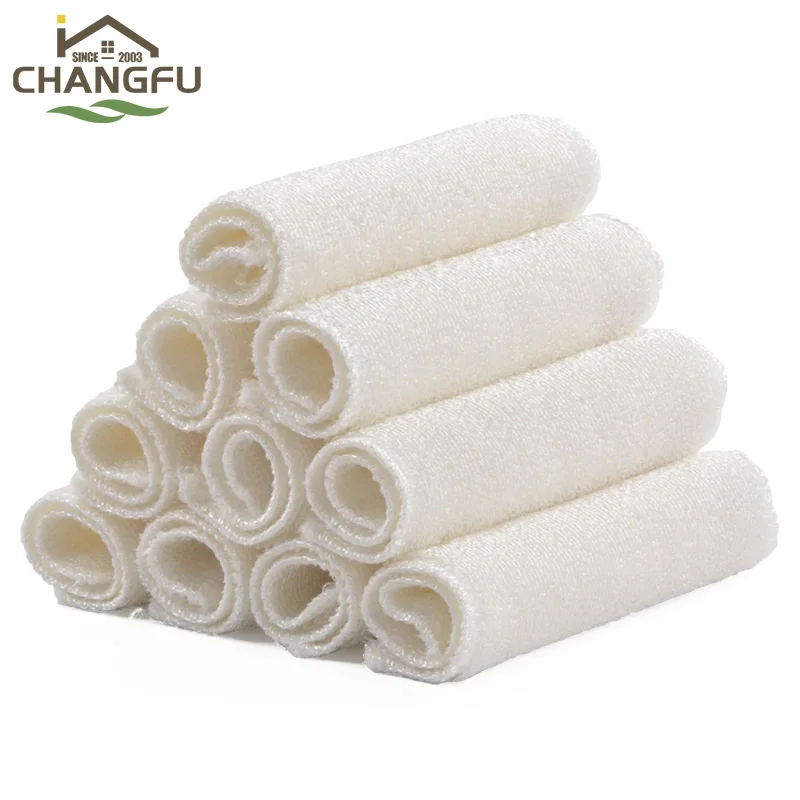 Changfu Flower Pattern Bamboo Fiber Bowl Cleaning Cloth Microfiber Bamboo Towel