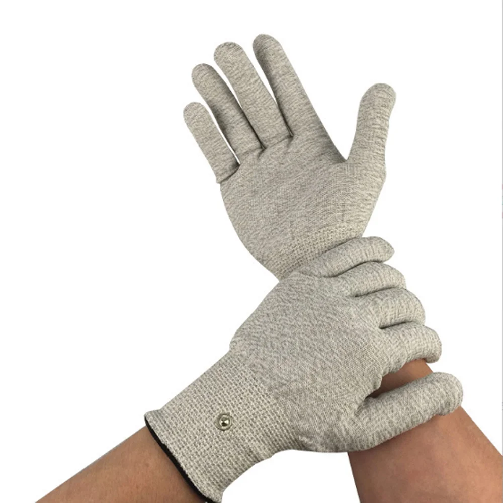 Silver Conductive Gloves Electronic gloves for Use with Tens Machine