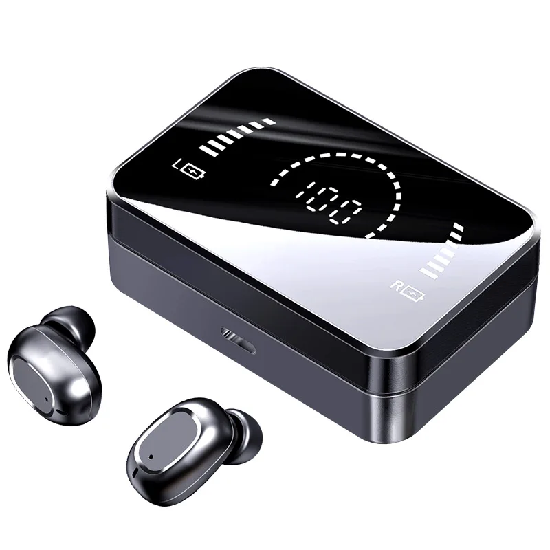zero latency gaming true wireless earbuds mirror 3500mah charging box waterproof sport tws headphones with power bank function