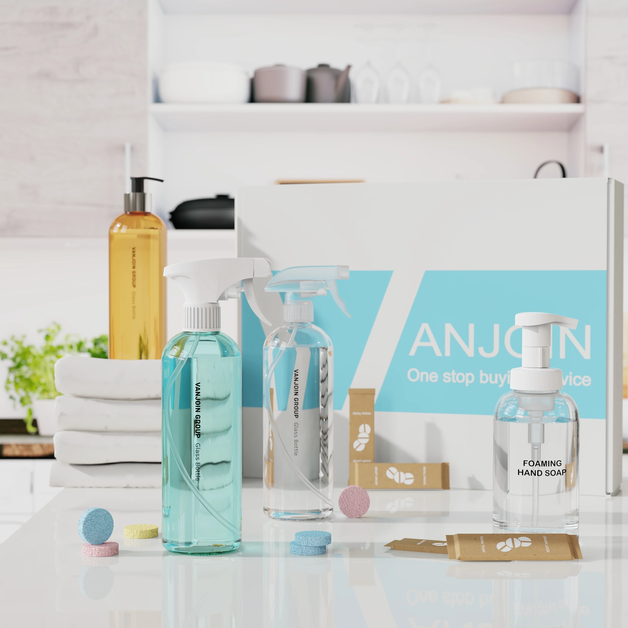 Cleaning Solutions Containers 500ml 750ml 16oz 25oz Bullet Shape Cosmo Plastic Spray Bottle With 28-410 Neck Trigger Spray