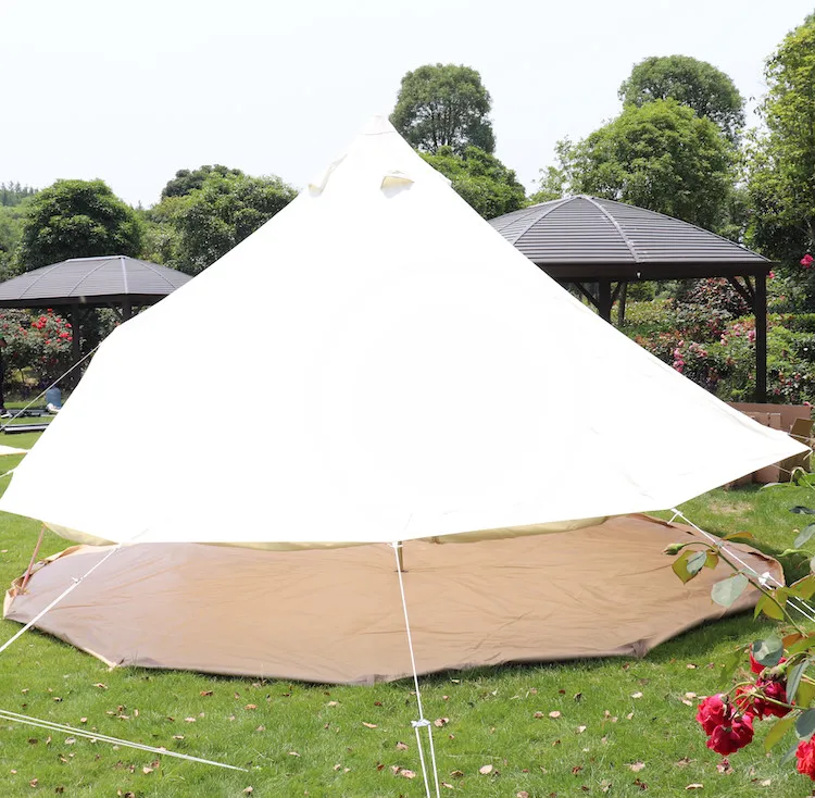 2023 New Style Yurt Mongolian Luxury Glamping Cotton Canvas Bell Tent 5M Camping Outdoor