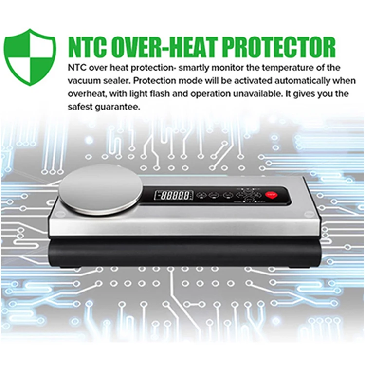 VS6601M DC/AC Compatible High Speed Continuous Sealing Compact Vacuum Sealer Machine with Digital Scale