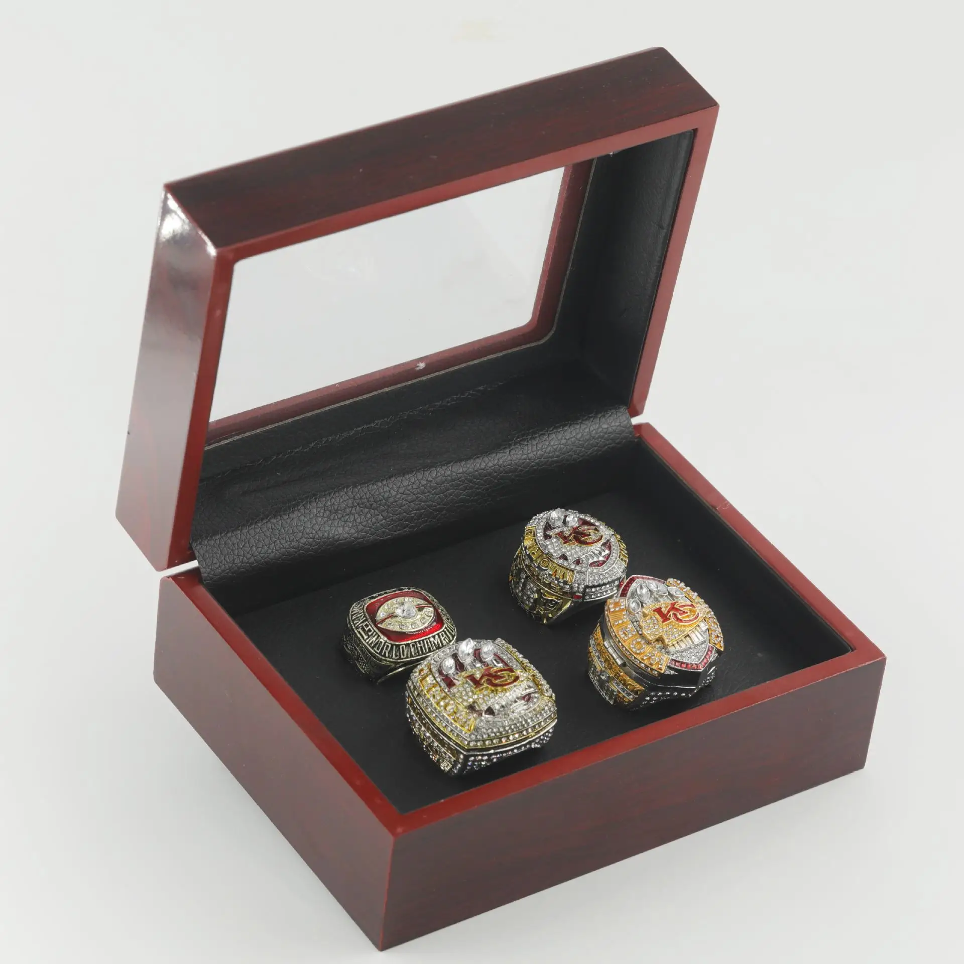 Popular 4pcs Kansas City Chiefs Super Bowl Championship Ring Set 1969 2019 2022 2023