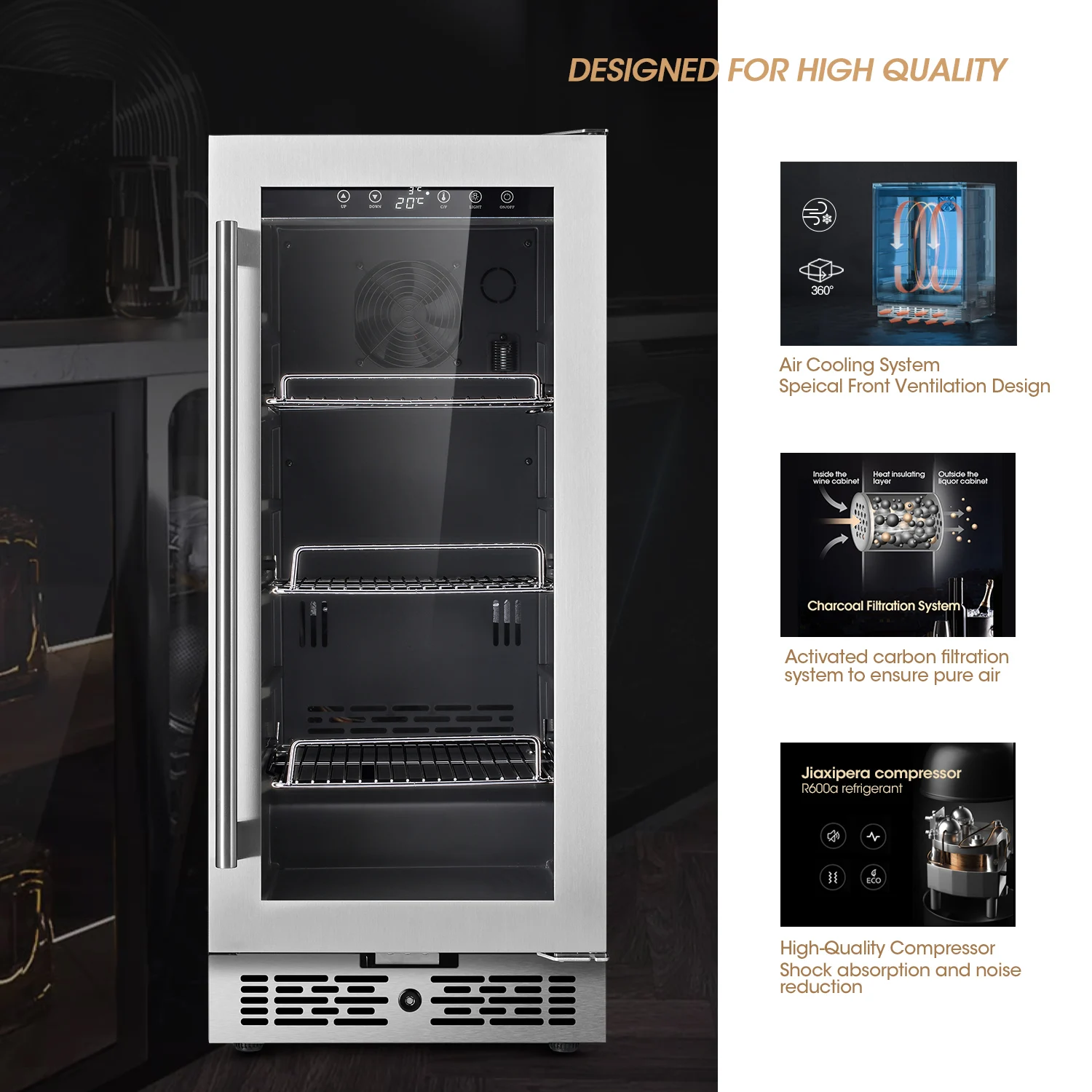 under counter refrigerator outdoor fridge bar fridge Built-in drink cooler Mini freezer for home use