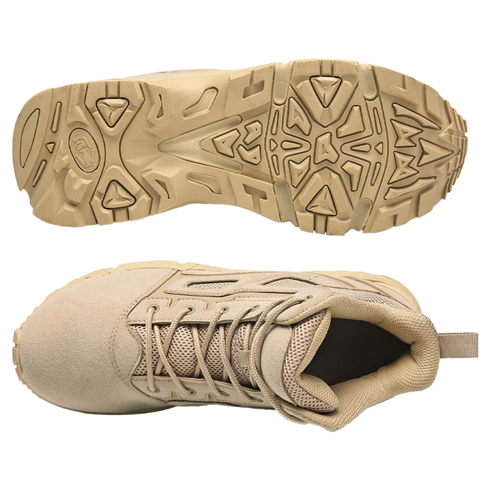 XINXING Custom Low Cut Brown Tactical Desert Boots Cow Split Leather Work Steel Toe Safety Shoes for Men