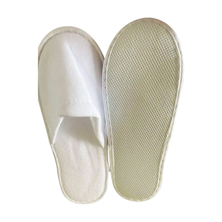Wholesale custom anti-slip hotel white slipper cheap unisex odorless custom luxury hotel disposable slippers for guests