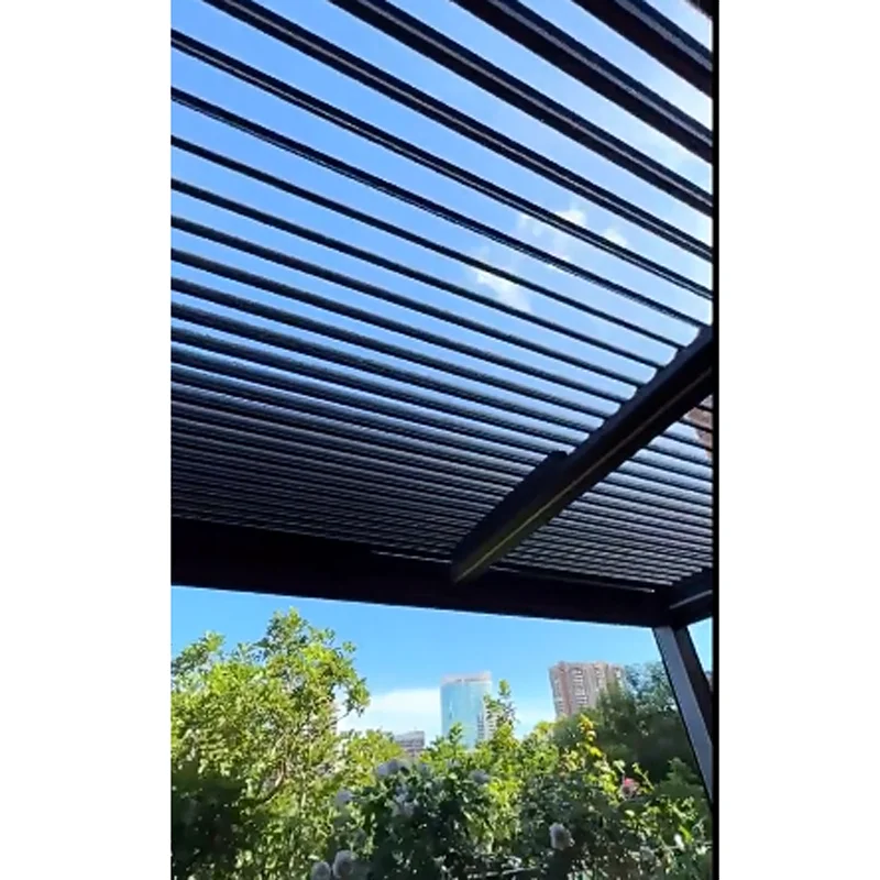 Hot Sale Motorized Aluminum Pergola with Rain Wind Sensor Electric Retractable Waterproof Roof System Powder Coated Frame