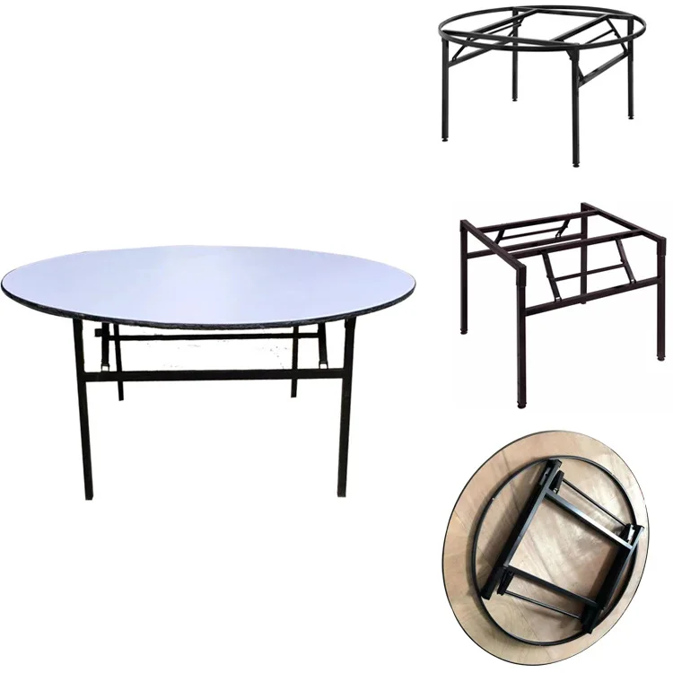 10-Person Folding round Table for Weddings Dining Halls Restaurants Supermarkets for Basement Use