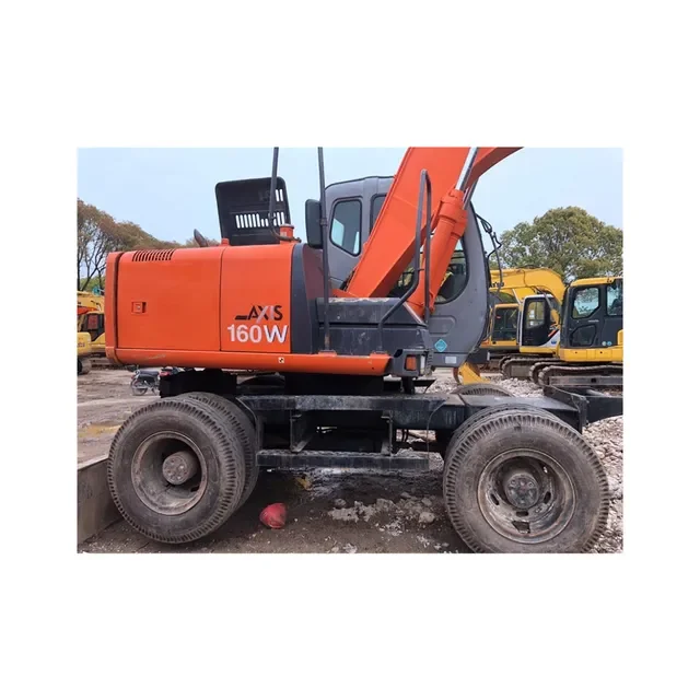 90% new second hand wheeled construction machinery used Hitachi zx160w/160/ex160wd/zx160/zx180/zx120 wheel excavator for sale