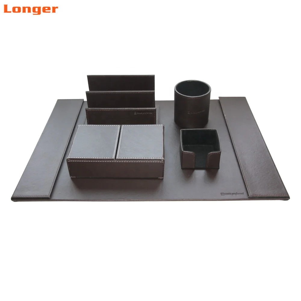 LG885 OEM Supplier High-end Office Home Study Room Table Leather Stationery Gift Desk Sets