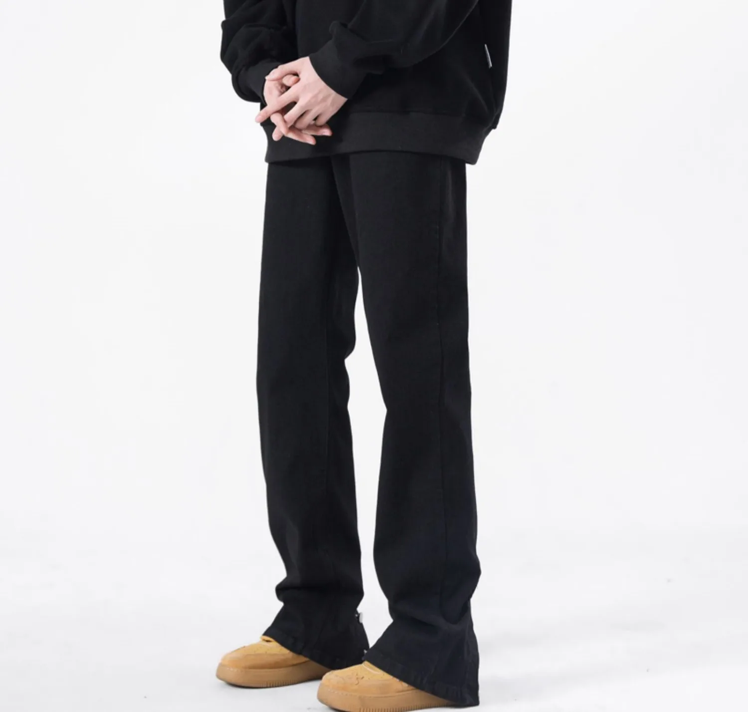 Fashion Oversized Black Jeans Pants For Men Hip Hop Slim Stacked Jeans Men Breasted Button Men Denim Jeans Wholesale