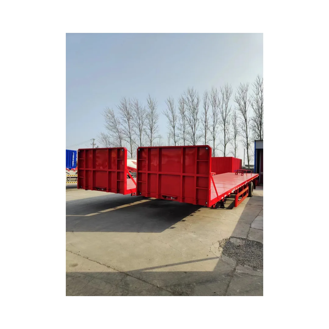 China-Made 3-Axle Flatbed Trailer Steel Container Carrier for General Cargo Log Transport Fast Delivery at Competitive Price