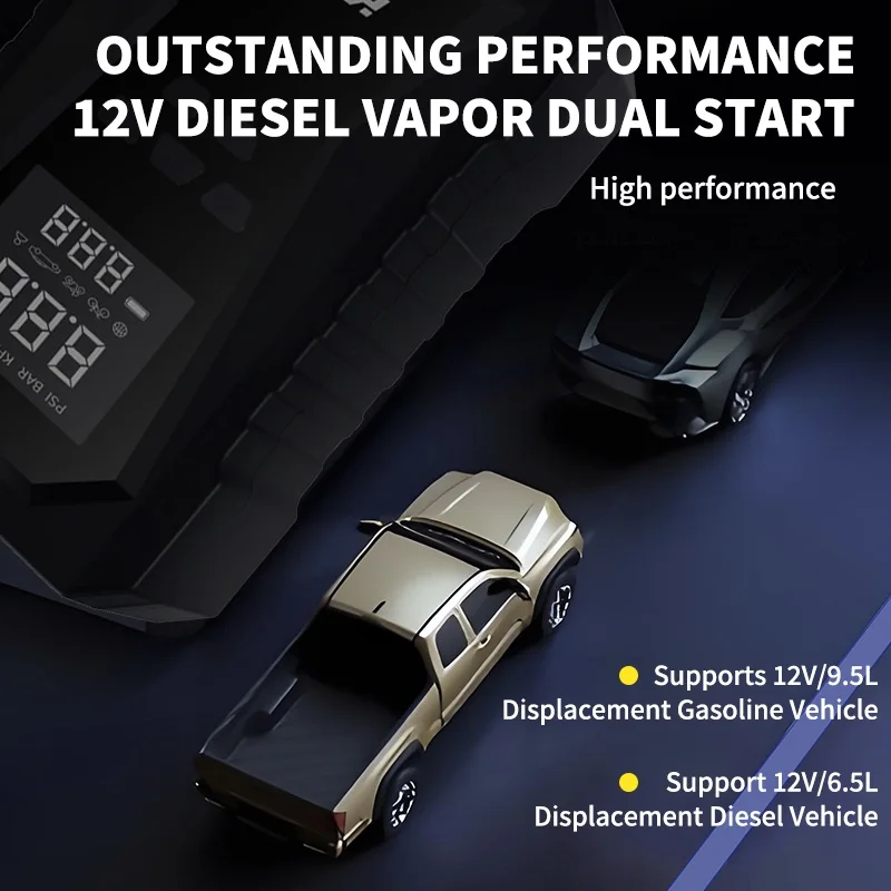 Car Jump Starter 8000mAh-20000mAh 1500A Peak Current with Flashlight jump pack Safety Cables with USB Portable Lithium Battery