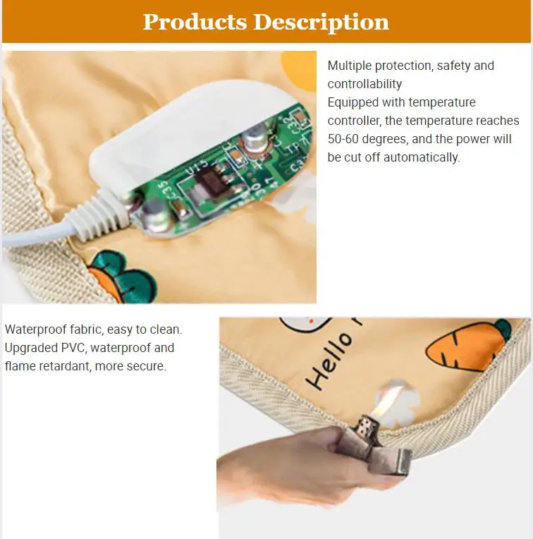 New Ptc Dog And Pet Heating Pad Warm Blanket 110V Volt Us Regulation Waterproof Heated Pet Pad Bed