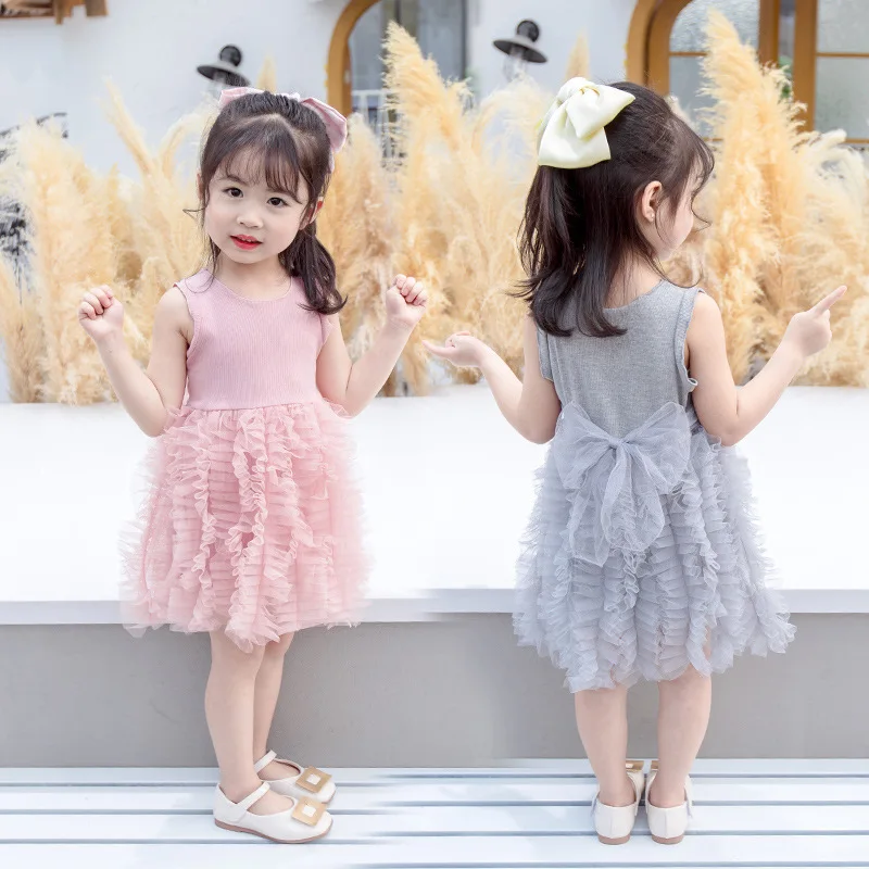 
OEM Custom Factory Infant Baby Girls Summer Ruffle Dress Boutique Wedding Party Wear Fancy Princess Birthday Dress for Kids 