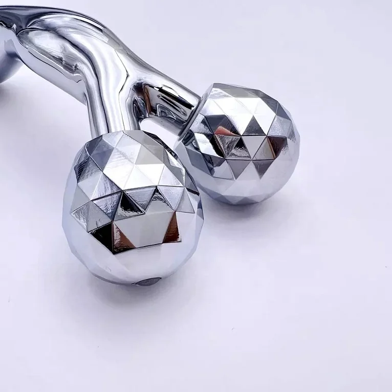 Factory Price 3D Facial Massage Roller Metal Skin Tightening Silver Face Roller Massager