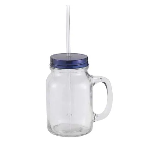 600ml Glass Mason Jar w/ Handle