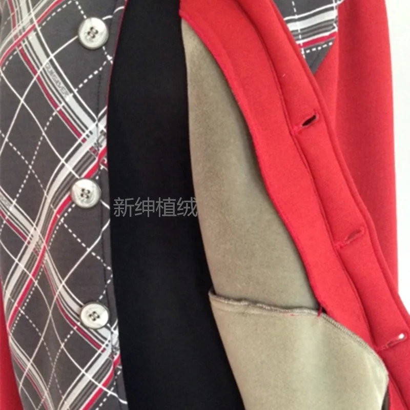 Knitting base polyurethane foam core nylon flocking surface sponge compound flock fabric for coat