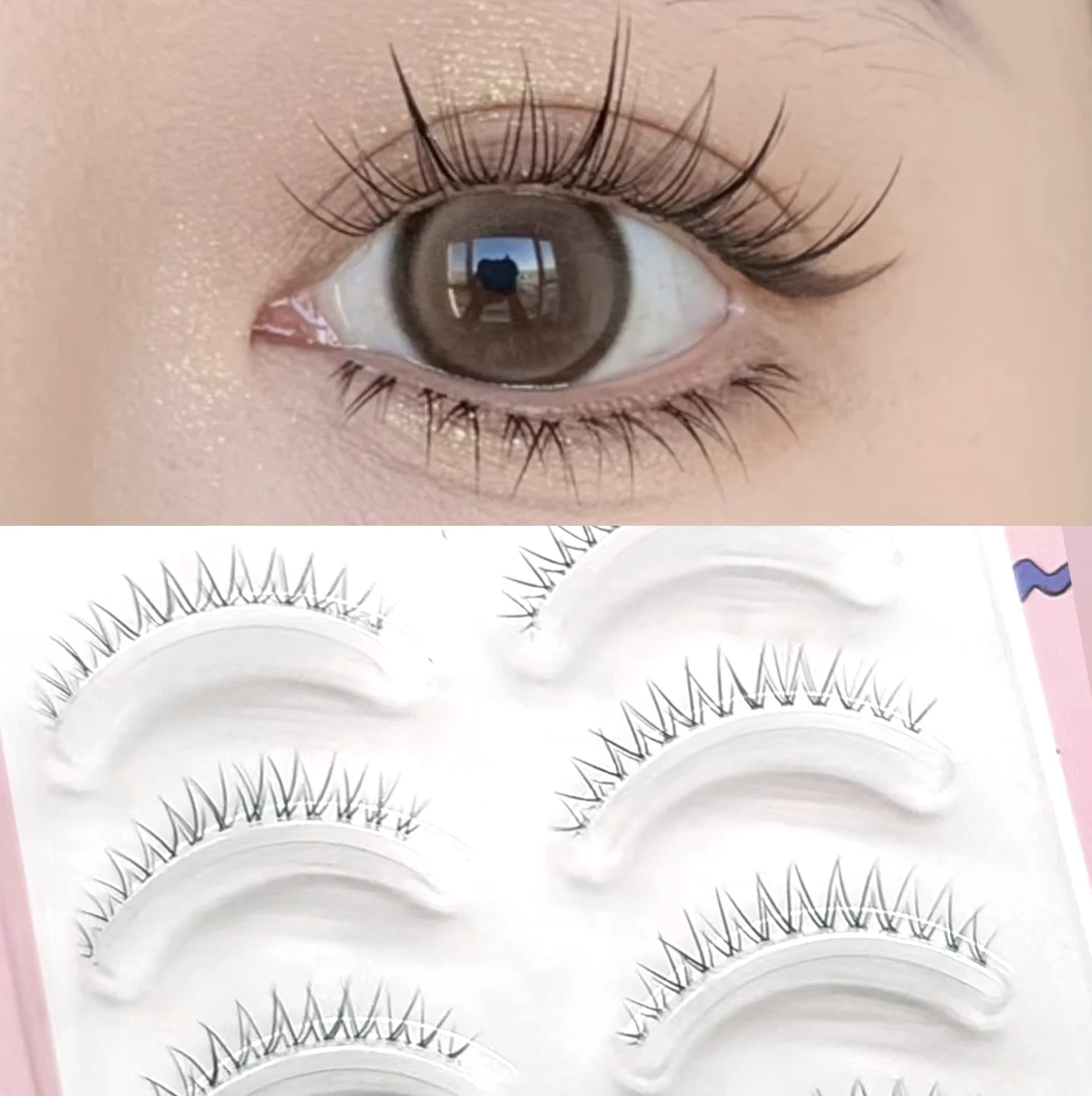 Wholesale 5 Pairs Transparent Band Bottom False Eyelashes Under False Eye Lash lower Silk lashes
