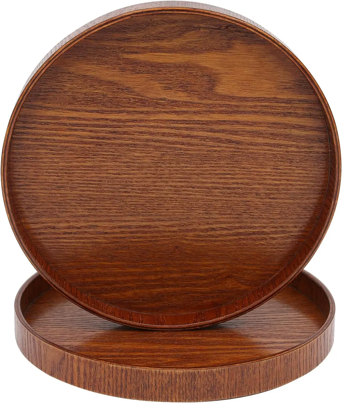 202407 Round Wood Tray Round Wooden Decorative Serving Tray Coffee Table Tray for Home Decor