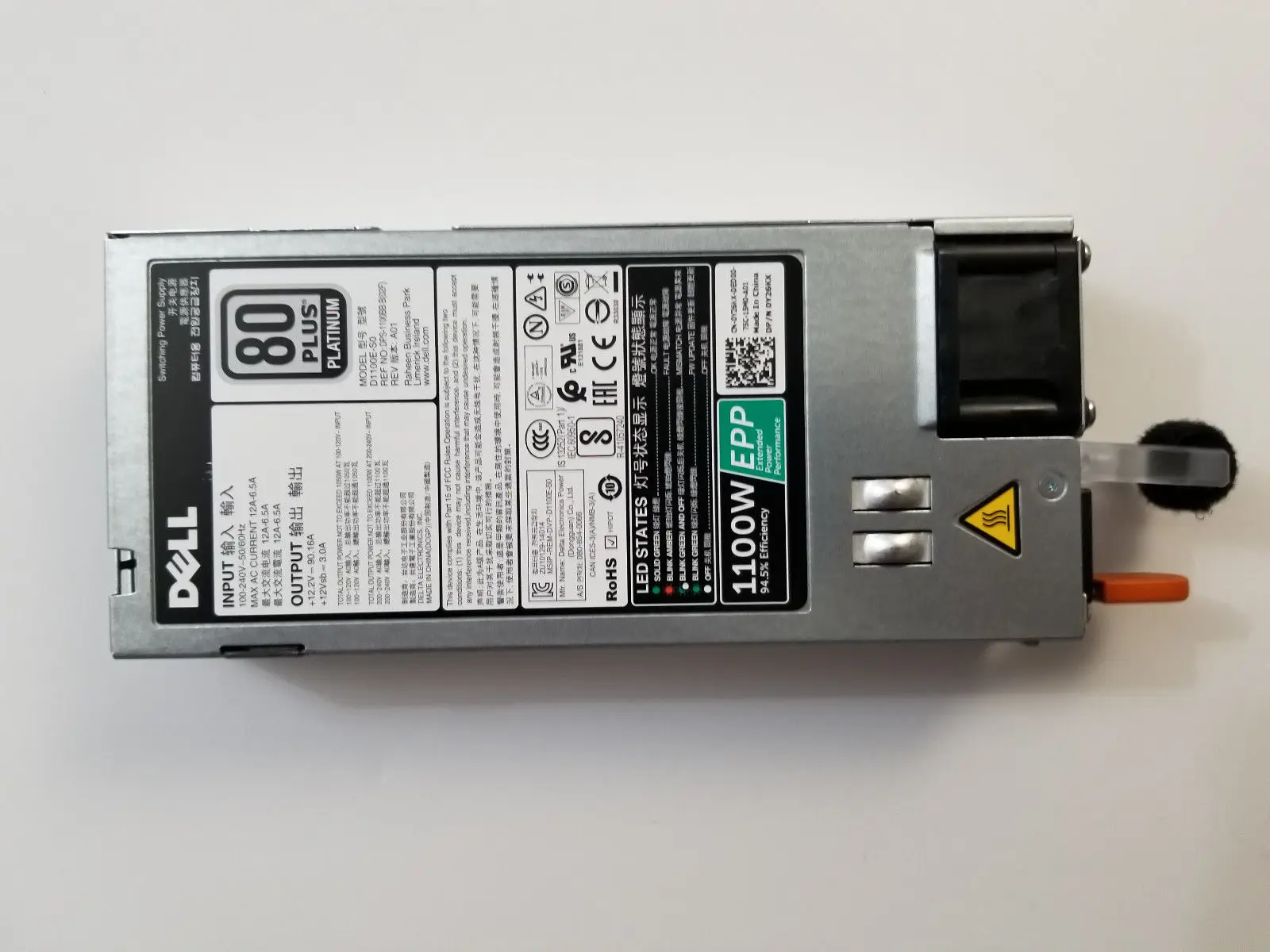  Оригинальный 1100 Вт блок питания для ноутбука Dell PowerEdge C4130 R730 R630 T630 R530 R430 T430 Y26KX 0Y26KX