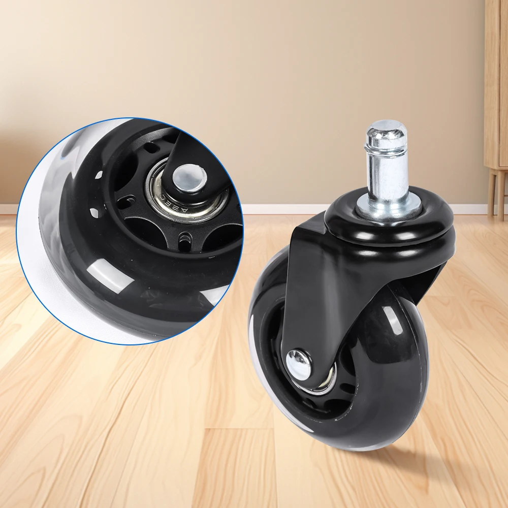 Factory Heavy Duty 2 Inch Mute PU Polyurethane Swivel Replacement Transparent Caster Chair Wheels For Office Chair