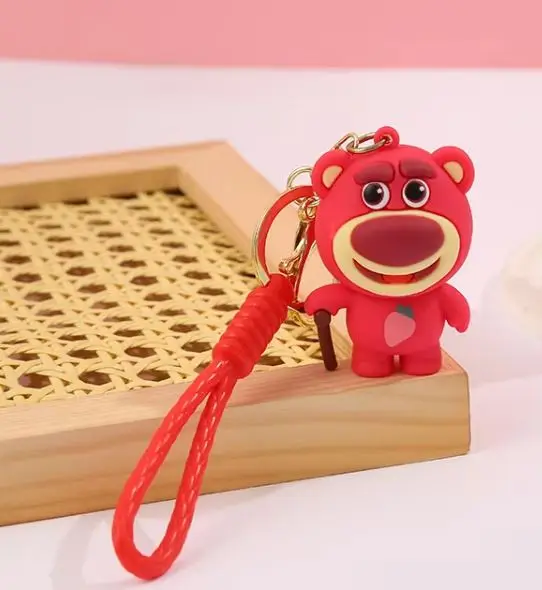 Promotion Gifts Kawaii Car pendant Cute Cartoon Bag accessories  Soft PVC and silicone 3D Custom   Keychain