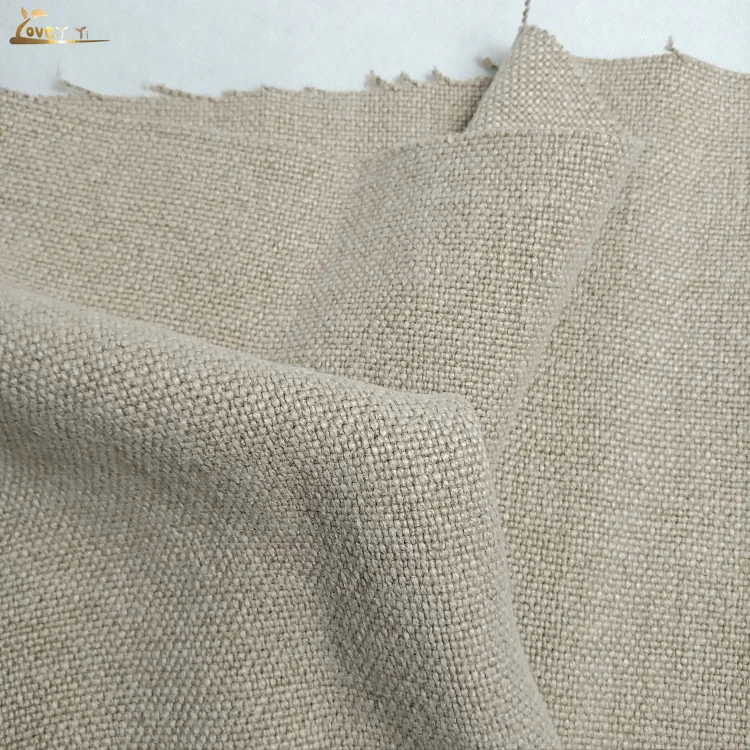 Heavy Burlap Enzymed Stone Washed French Flax Linen Fabric For Sofa
