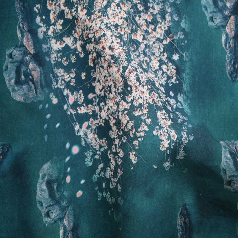 Новинка, льняная ткань для весны и лета, дизайнерское льняное платье из шелка и льна с маленькими разбитыми цветами для женщин