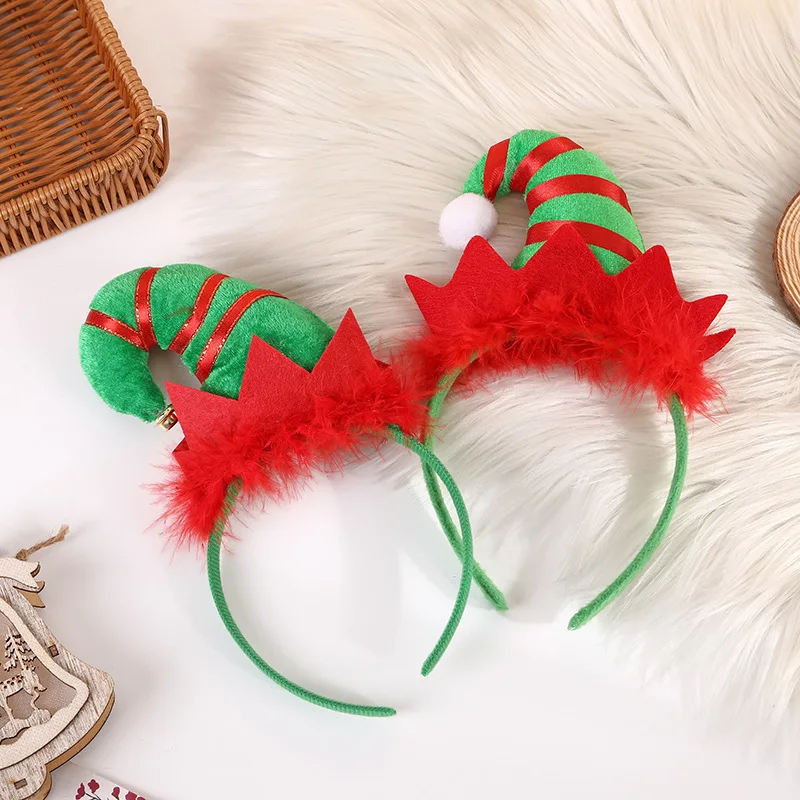 New Style Western Style Christmas Festival Headband Bell Feather Funny Hair Accessories Christmas Party Adult Child Hair Band