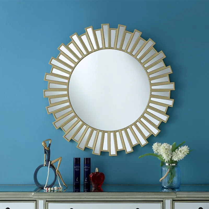 
HD glass frame venetian round mirror wall Home Decoration Interior Wall mirror for Bathroom 