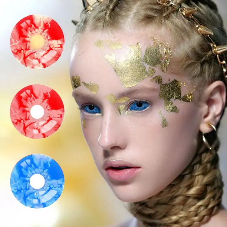  Realcon Halloween Cosplay Crazy Color Contact Lens Sharingan Circle Colored Eye Lenses