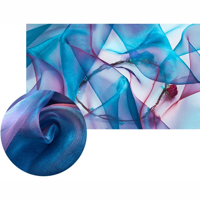 
Solid Color Gradient Chiffon Tulle Fabric Organza Fabric for Wedding Party Skirt Curtain Decoration DIY Fabric, by the Meter 