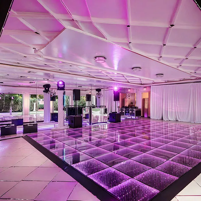 Led Dance Floor With Fill Light Lamp Dance Floor Led Interactive Magnetic 3D Mirror Dance Floor Panels