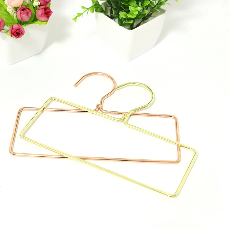 Ceintre or Gold Placard Nice Customized Gold Square Hanger Scarves Rectangle Metal Clothes Scarf Hanger for Scarf