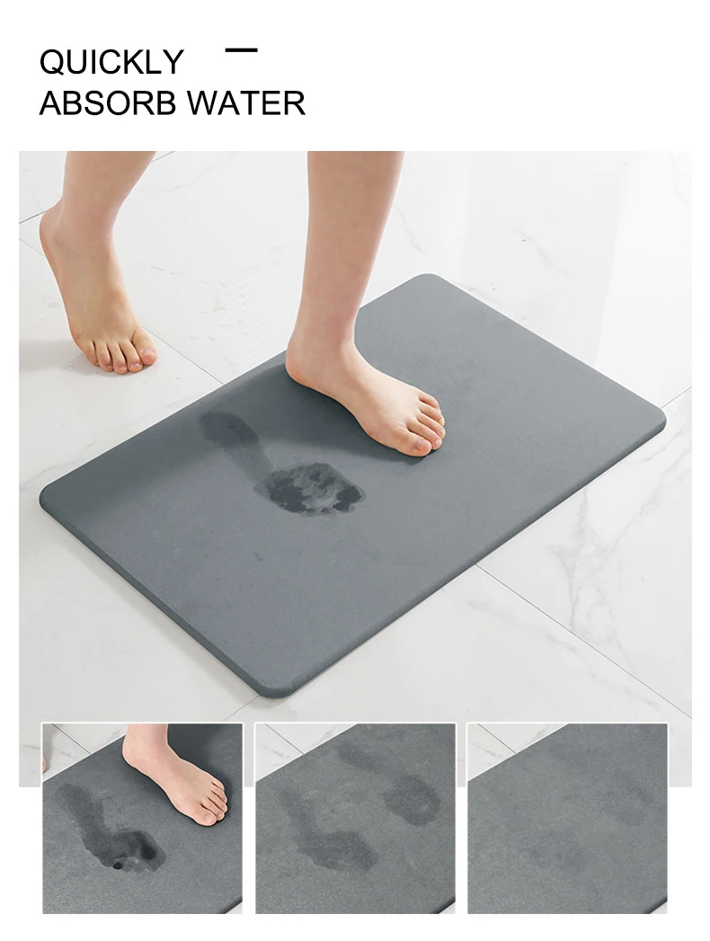 (CHAKME) Carton Emballage Avec Motif Personnali Tapis De Bain En Pierre Absorbent Diatomite