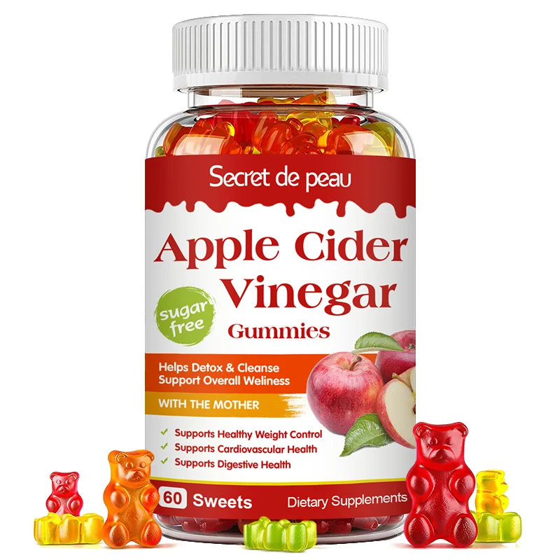 hot selling customized design natural flat belly Enzyme Detox Clense Organic Apple Cider Vinegar Gummies