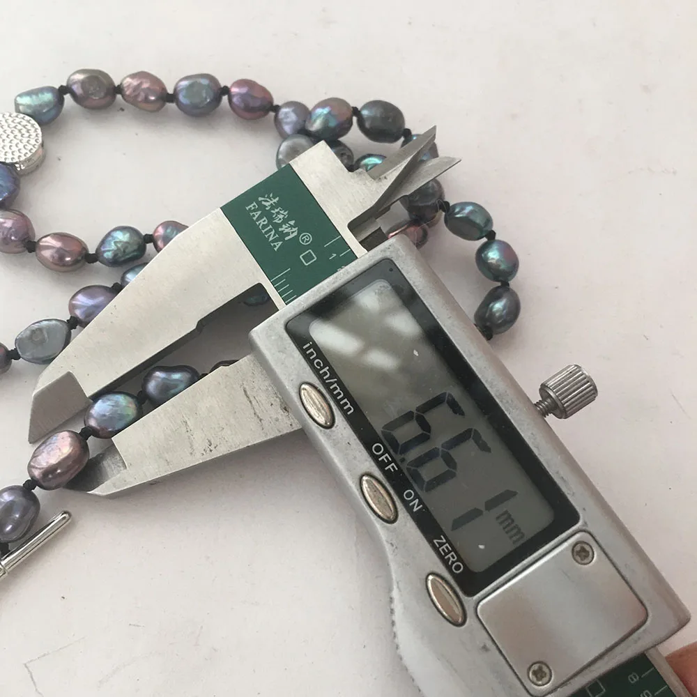 fashion choker necklace ,100%  freshwater pearl ,6.3.-7.3 MM diamond baroque pearl, 7-10 mm length