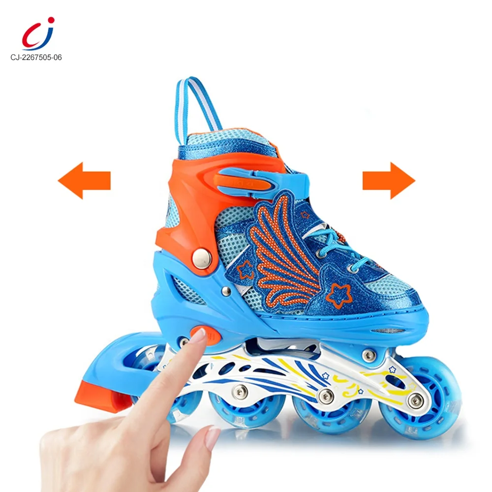 High quality popular inline 4 wheels flashing retractable roller skate shoes skiting ice skating shoes for kids