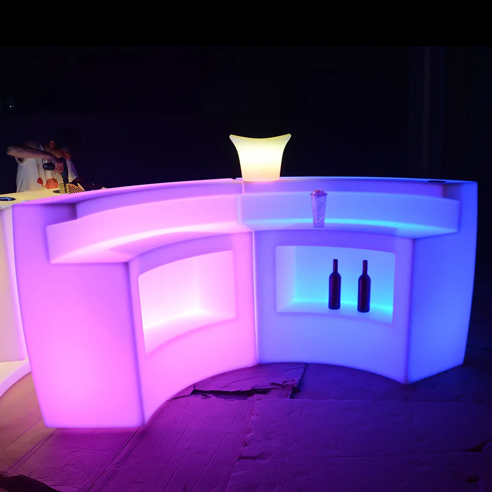 design mini hotel bar counter /hookah bar furniture lounge,luxury LED bar table, Illuminated fantastic bar counter stools