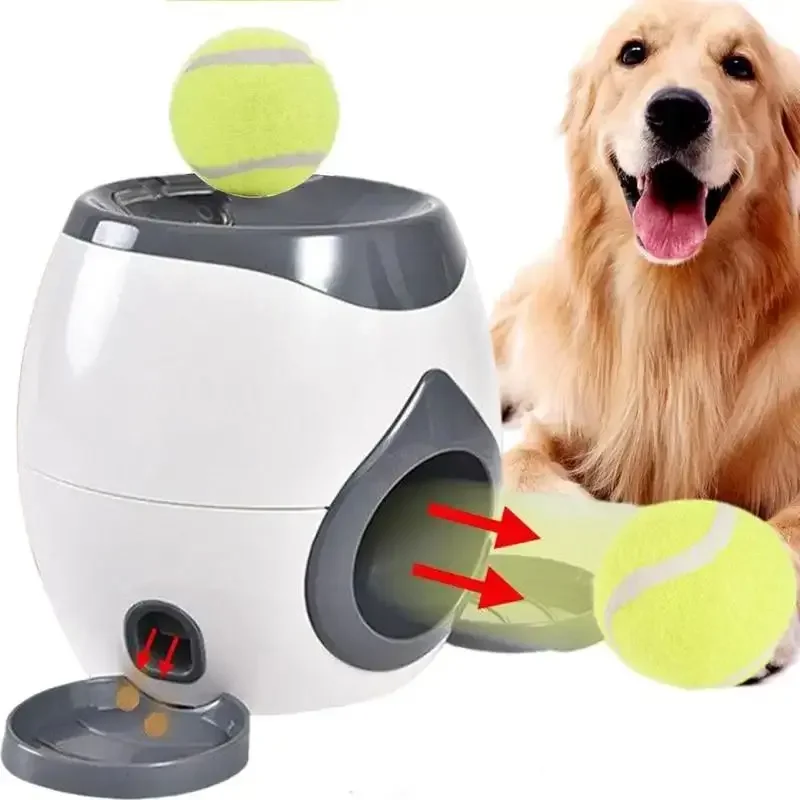 [Elosung] Factory Price Automatic Throw Dog Toy - Food Feeder Machine, Leaky Bucket Launcher, Automatic Tennis Ball Feeder