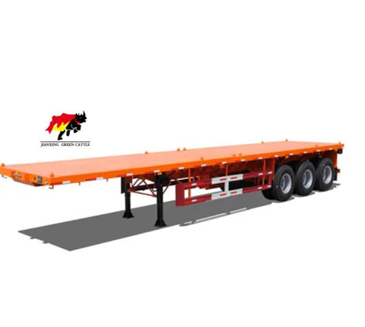 First-Class Accessories 3 Axle 4 Axle 40t 60t Flatbed Flat Bed Container Semi Trailer Used Truck Trailer