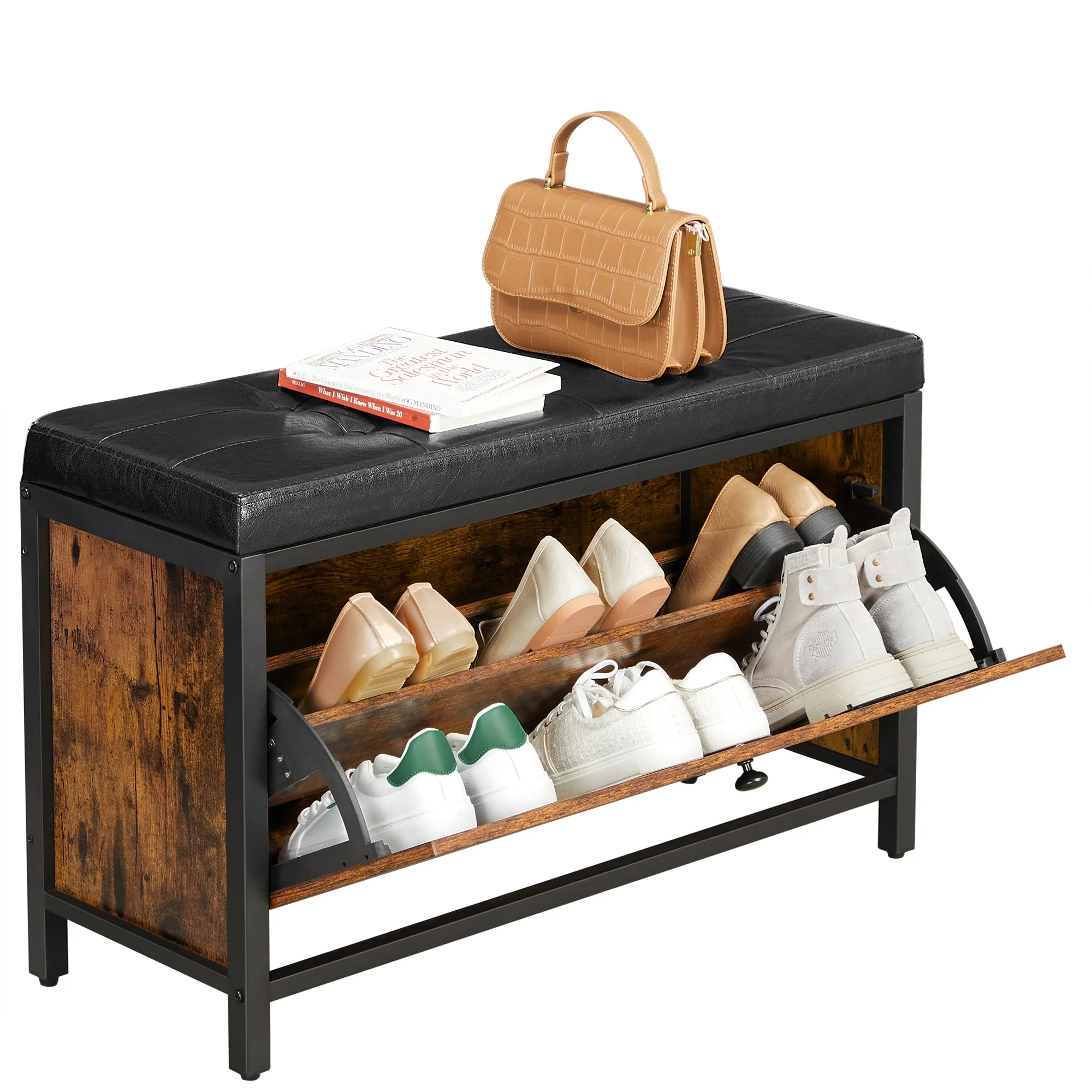 custom industrial design iron retail iron commercial 2 tier shoe rack wooden online shop online shelf organizer for home