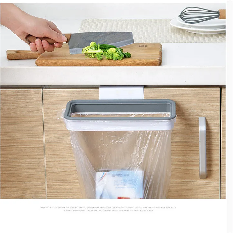 Portable Plastic Garbage Hanging Bag Kitchen Trash Storage Rack Bag Hook Scouring Pad Dry Shelf Holder